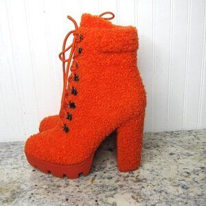 Azalea Wang Lace Up Fur Boots Size 8.5